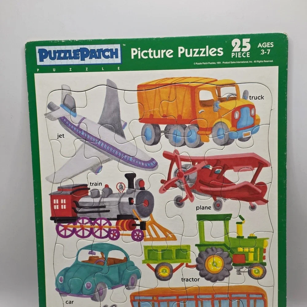 PuzzlePatch Picture Puzzles Kids Multicolor Animal Transportation Vintage 90s